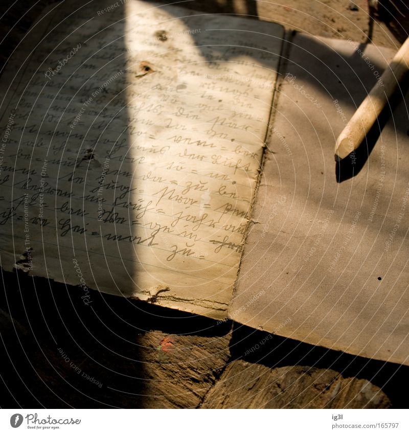 lost memories Colour photo Interior shot Detail Pattern Structures and shapes Deserted Morning Dawn Twilight Light Shadow Contrast Shallow depth of field Book