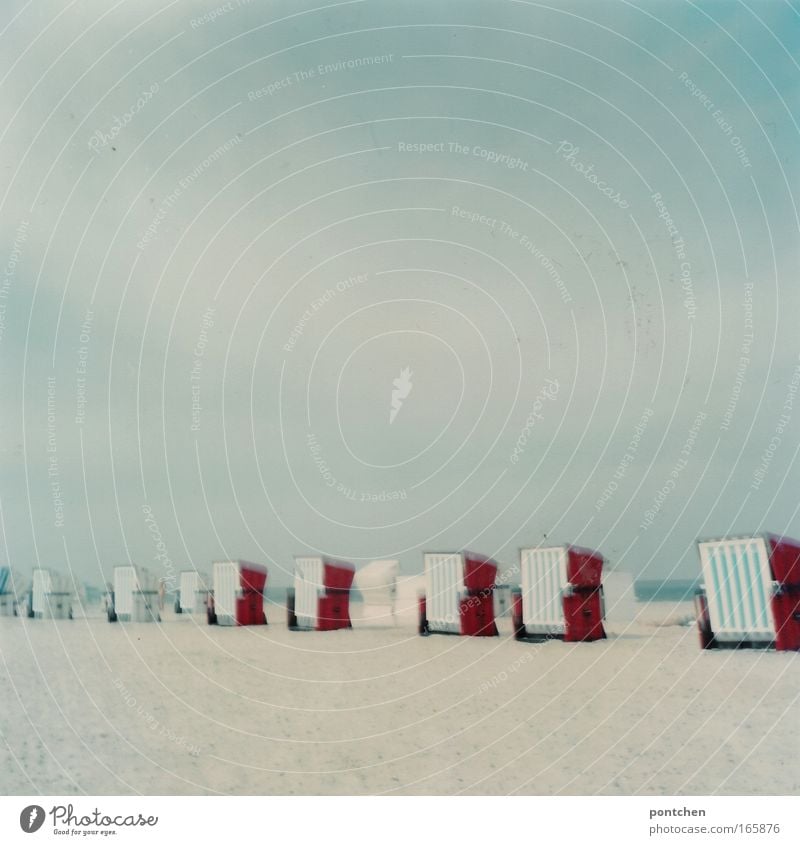 Wobbly beach chairs on the beach. Medium format. Summery, lightness. Baltic Sea Leisure and hobbies Vacation & Travel Tourism Trip Beach Ocean Landscape Sand