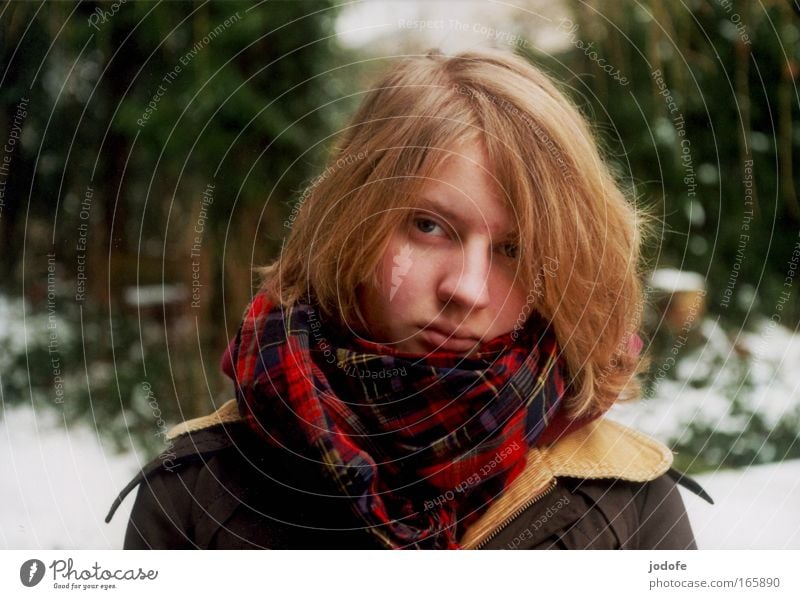 winter Colour photo Exterior shot Copy Space left Copy Space top Day Shallow depth of field Central perspective Portrait photograph Front view Looking