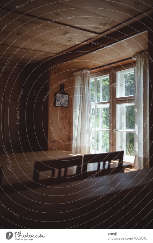 farm House (Residential Structure) Curtain Window Dining room Living room Old Esthetic Colour photo Interior shot Deserted Day Sunlight Low-key