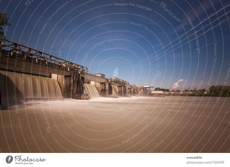 hydropower Colour photo Exterior shot Deserted Copy Space right Copy Space top Copy Space bottom Day Contrast Sunlight Long exposure Motion blur