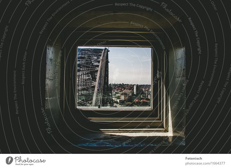 View through windows to the Harbour Bridge in Sydney Vacation & Travel Tourism Sightseeing City trip Beautiful weather Australia Australia + Oceania Town