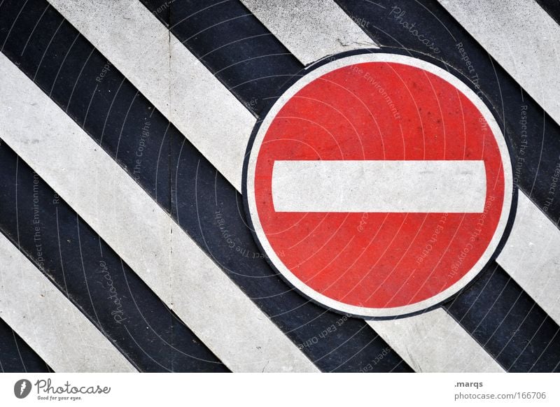 STOP Colour photo Exterior shot Detail Pattern Long shot Style Design Transport Passenger traffic Road traffic Sign Signage Warning sign Road sign Line Stripe