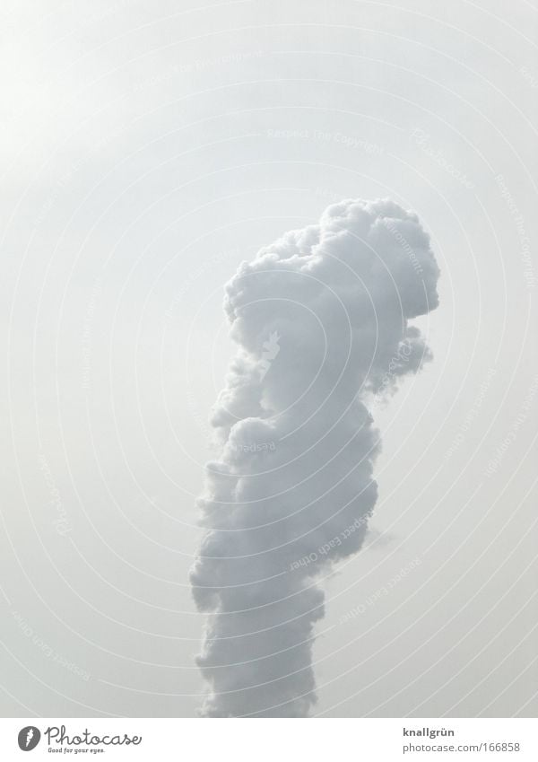 phallus icon Subdued colour Exterior shot Deserted Copy Space top Neutral Background Day Sky Clouds Large White Power Steam