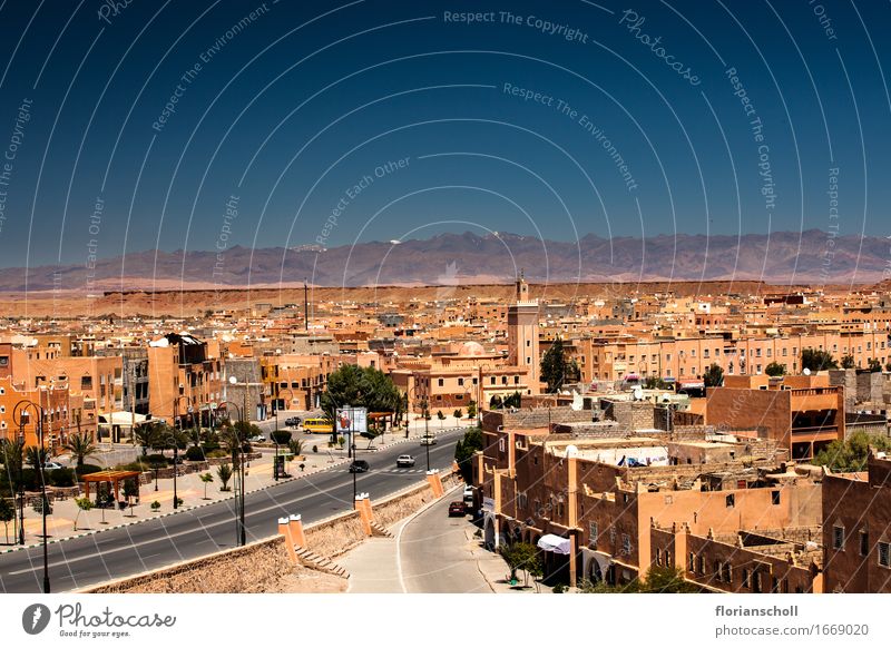 Ouarzazate with view to Atlas Mountains, Morocco Tourism Expedition Summer Town Downtown Old town Tourist Attraction Adventure Colour photo Exterior shot Day