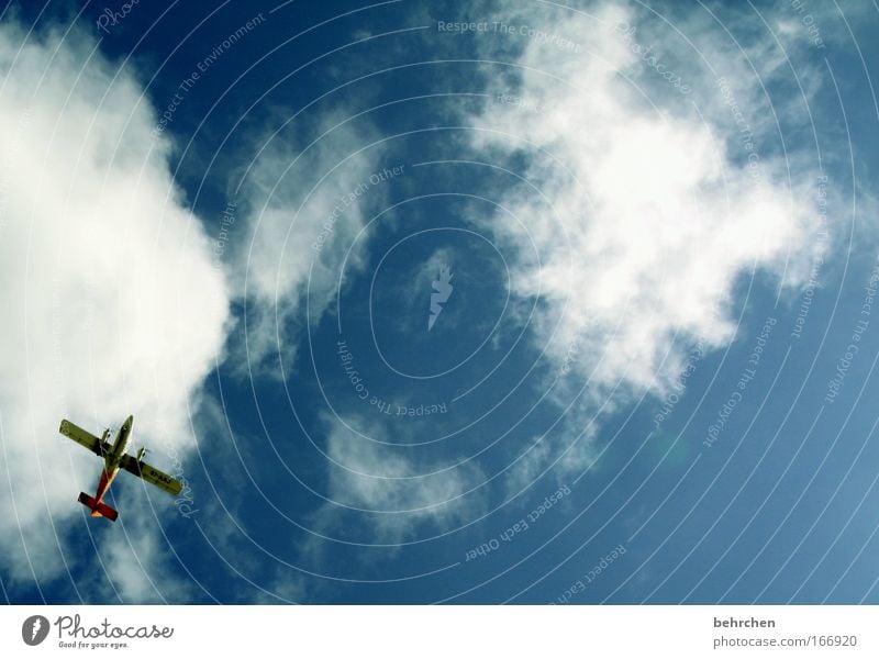 Flyer, Say hello to me The sun... Colour photo Exterior shot Upward Vacation & Travel Trip Far-off places Freedom Island Honeymoon Sky Clouds Aviation Airplane