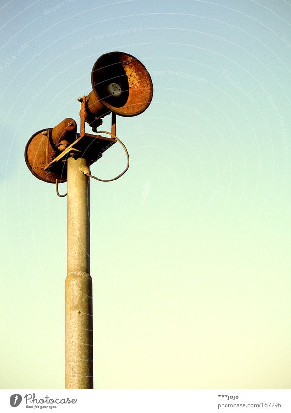 shout it out loud. Colour photo Exterior shot Detail Deserted Copy Space right Neutral Background Twilight Worm's-eye view Music Listen to music Loud Listening