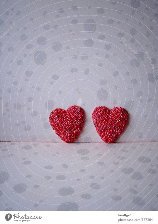 together Colour photo Multicoloured Studio shot Close-up Deserted Copy Space top Copy Space bottom Sign Heart Kitsch Pink Red Sympathy Love Relationship 2