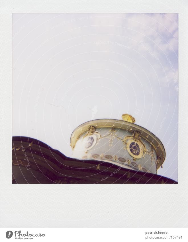 Chinese Tea House Subdued colour Exterior shot Polaroid Deserted Copy Space top Day Light Contrast Sunbeam Worm's-eye view Elegant Tea house Sky Potsdam