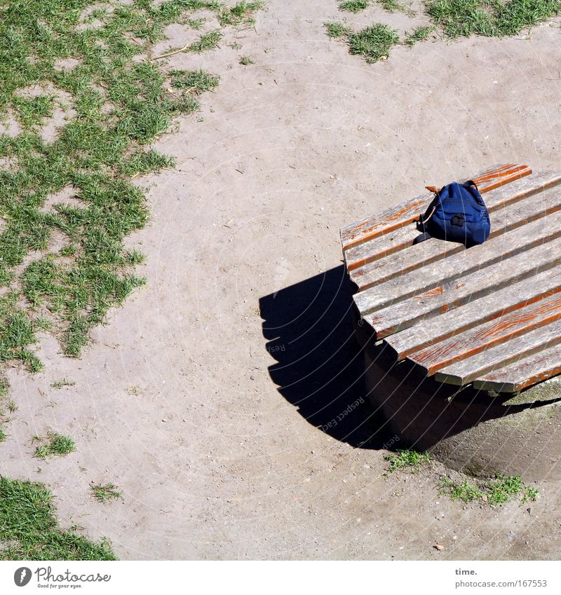 Break gauntlet (missing version) Backpack Pouch Bag Carrying Lie Gully Covers (Construction) Wood Wooden board Meadow Sand Dust Summer Shadow Places Seating