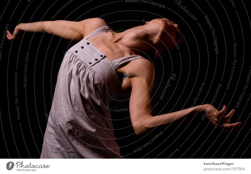 dancer II Colour photo Subdued colour Interior shot Studio shot Neutral Background Flash photo Shallow depth of field Long shot Upper body Front view