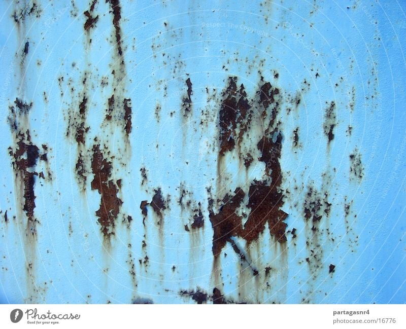 Background, rusty sheet steel, light blue Background picture Steel Things Rust Colour Derelict