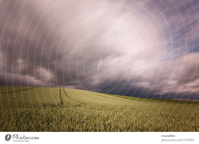 shreds of clouds VI Colour photo Exterior shot Deserted Evening Shadow Contrast Motion blur Deep depth of field Central perspective Wide angle Environment