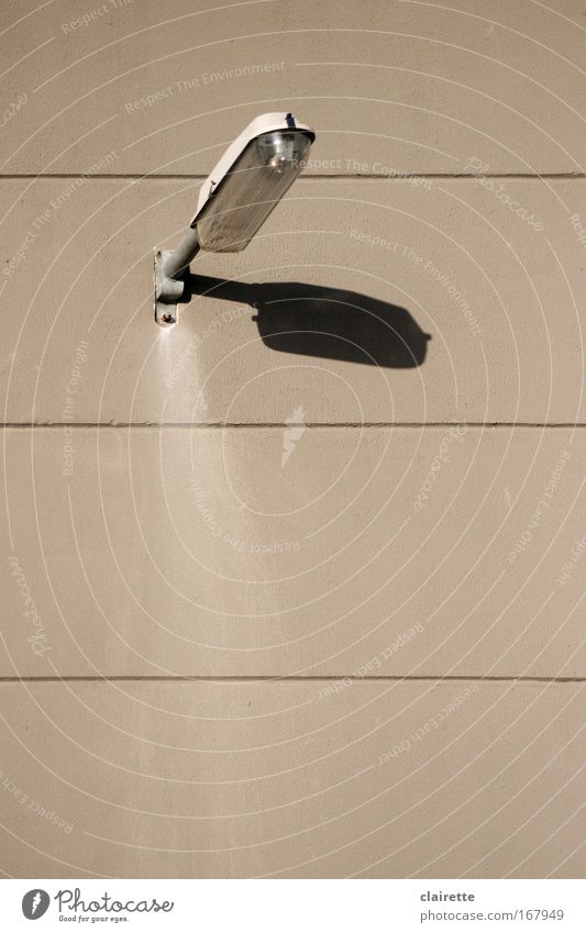 Light and shadow Subdued colour Exterior shot Copy Space bottom Shadow Contrast Wall (barrier) Wall (building) Lamp Stone Glass Metal Line Illuminate Gray Day