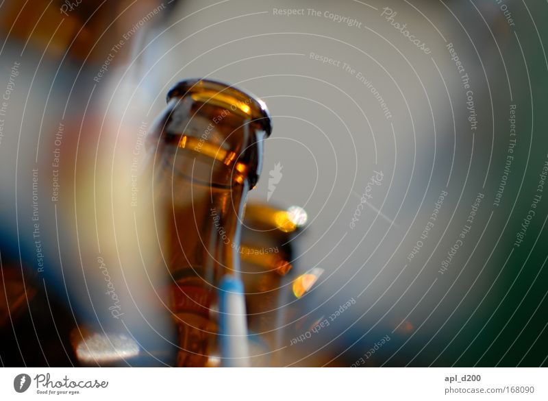 More beer Colour photo Exterior shot Close-up Detail Day Sunlight Worm's-eye view Beverage Cold drink Beer Case of beer Packaging Glass Authentic Fresh Brown