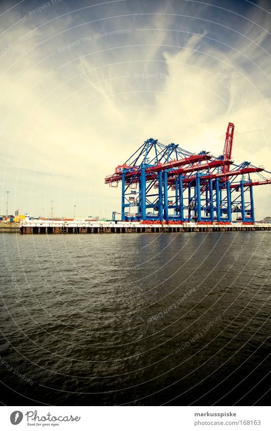 container logistics Colour photo Exterior shot Deserted Copy Space left Copy Space top Copy Space bottom Panorama (View) Wide angle Workplace Economy Industry