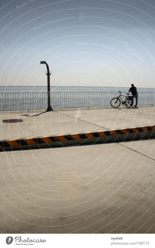 ochlophobia Colour photo Subdued colour Exterior shot Copy Space top Copy Space bottom Neutral Background Day Sunlight Long shot Man Adults 1 Human being