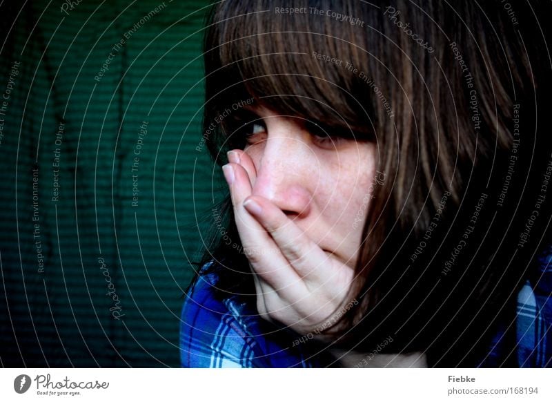 You Colour photo Interior shot Copy Space left Portrait photograph Half-profile Looking away Human being Feminine Young woman Youth (Young adults) Head