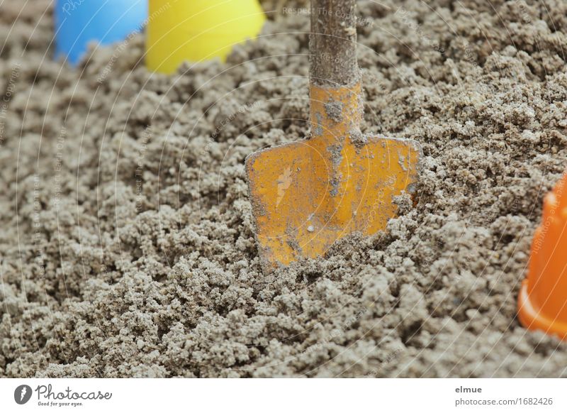 Summer season in sandpit (1) Playing Vacation & Travel Summer vacation North Sea Baltic Sea Lake Baggersee Sandpit Toys Shovel Sand toys Small Joy Happy