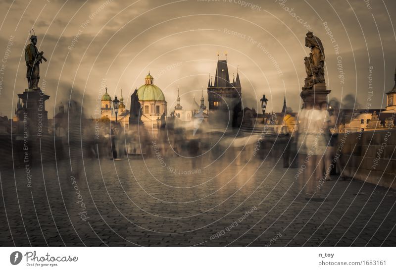 Past moment Human being Prague Czech Republic Europe Capital city Downtown Old town Populated Church Castle Gate Tourist Attraction Landmark Monument