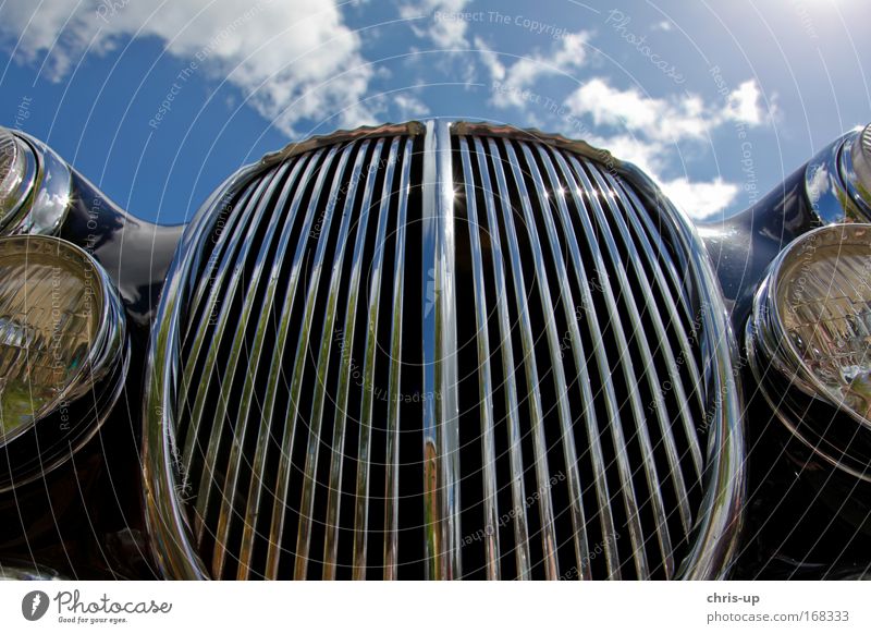 vintage car Colour photo Exterior shot Deserted Copy Space top Day Shadow Reflection Sunlight Sunbeam Back-light Worm's-eye view Lifestyle Joy