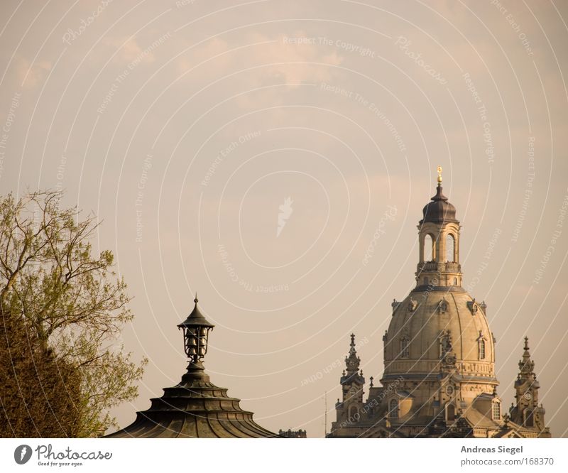 [Harusaki|DD] Dresden caps Colour photo Subdued colour Exterior shot Deserted Copy Space top Vacation & Travel Tourism Trip Sightseeing City trip Baroque Sky