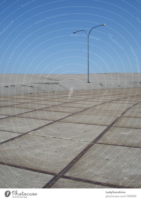 Terminal station flood barrier 2 Colour photo Exterior shot Deserted Copy Space left Copy Space top Day Sunlight Panorama (View) Cloudless sky Beautiful weather