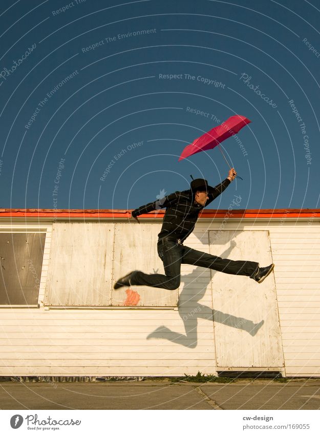 Harry Poppins Colour photo Multicoloured Copy Space left Copy Space top Copy Space bottom Day Shadow Sunbeam Worm's-eye view Full-length Profile Forward Style