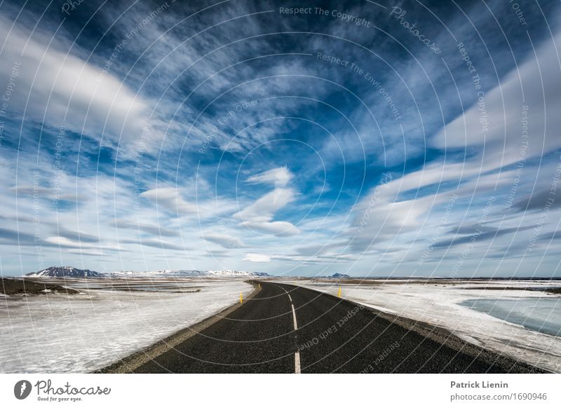 Road through the clouds Life Vacation & Travel Adventure Island Environment Nature Landscape Earth Sky Clouds Horizon Winter Climate Climate change Weather