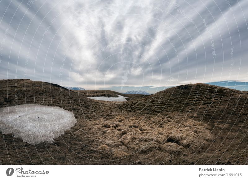 Landscape in Iceland Life Vacation & Travel Adventure Sun Island Winter Snow Mountain Environment Nature Elements Earth Sky Sky only Clouds Climate