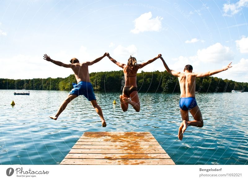 jump Life Harmonious Contentment Relaxation Calm Leisure and hobbies Playing Vacation & Travel Tourism Adventure Freedom Summer Summer vacation Sun Human being