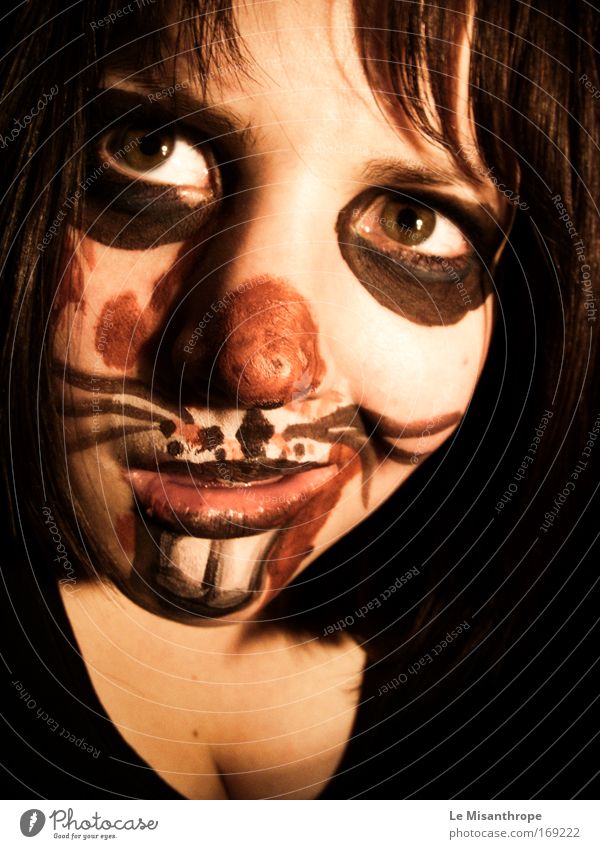 Horror Bunny I Colour photo Interior shot Portrait photograph Forward Feminine Young woman Youth (Young adults) Face 1 Human being 18 - 30 years Adults Wittlich