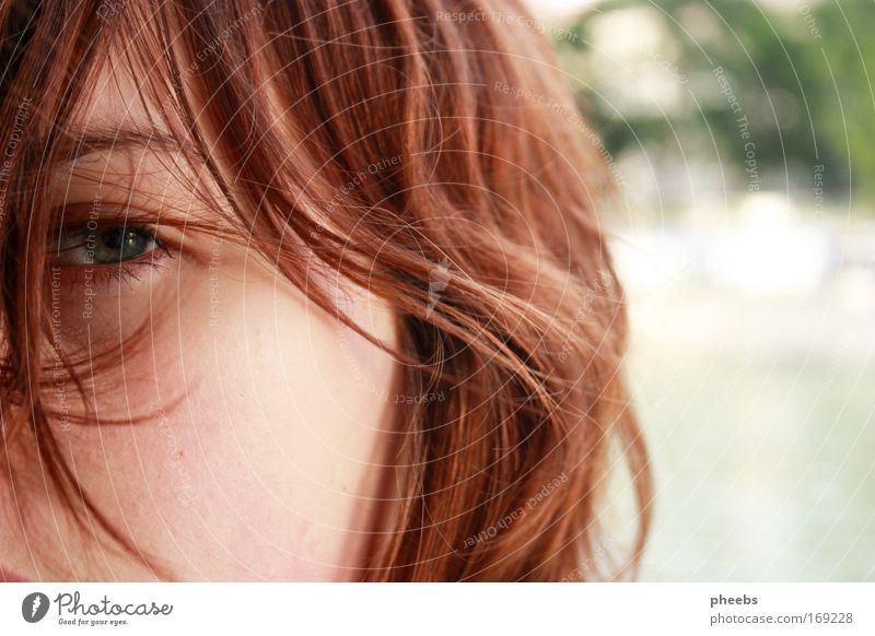 summer:feeling Hair and hairstyles Wind Summer River Face Curl Eyes Freedom Beautiful weather Bright Exterior shot Partially visible