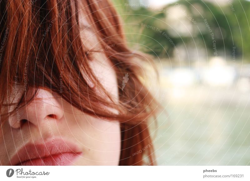 summer:lips Hair and hairstyles Wind Summer River Face Curl Freedom Beautiful weather Bright Lips Mouth Nose Exterior shot Partially visible