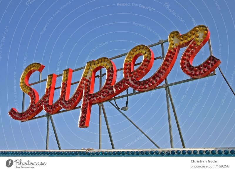 SUPER Colour photo Exterior shot Deserted Copy Space left Copy Space right Neutral Background Worm's-eye view Upward Leisure and hobbies Blue Fairs & Carnivals