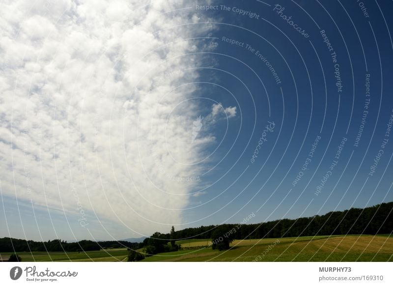 A band of clouds is moving across the country... Colour photo Multicoloured Exterior shot Deserted Copy Space right Copy Space top Day Deep depth of field