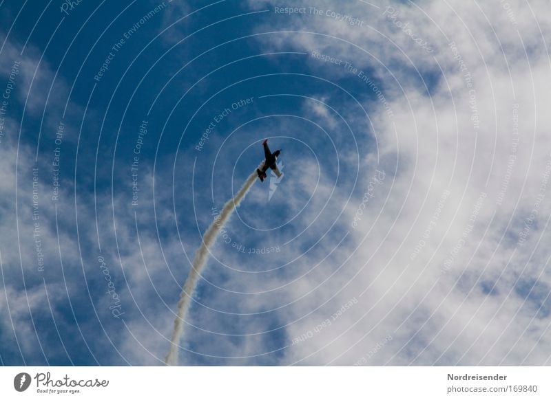 aerobatics Colour photo Exterior shot Deserted Day Contrast Silhouette Lifestyle Elegant Motorsports Career Success Artist Air Sky Clouds Beautiful weather