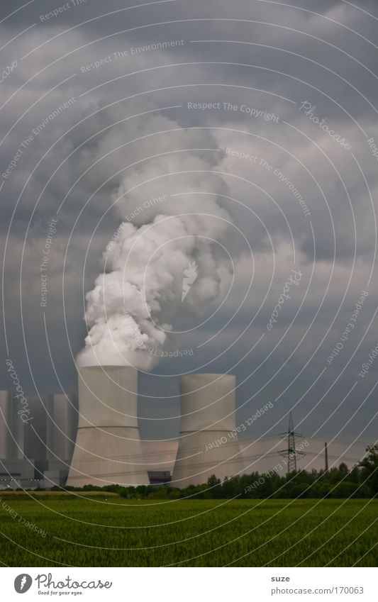 cooling down Colour photo Subdued colour Exterior shot Deserted Twilight Organic produce Trip Economy Industry Energy industry Nuclear Power Plant