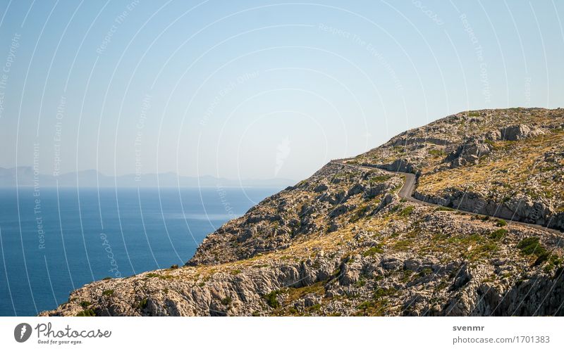 Mountain road at Cap Formentor Vacation & Travel Tourism Trip Adventure Far-off places Freedom Summer Summer vacation Island Nature Landscape Cloudless sky Rock