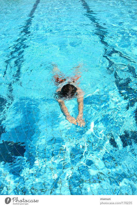 swimming lesson Colour photo Subdued colour Multicoloured Exterior shot Pattern Structures and shapes Copy Space left Copy Space right Copy Space top