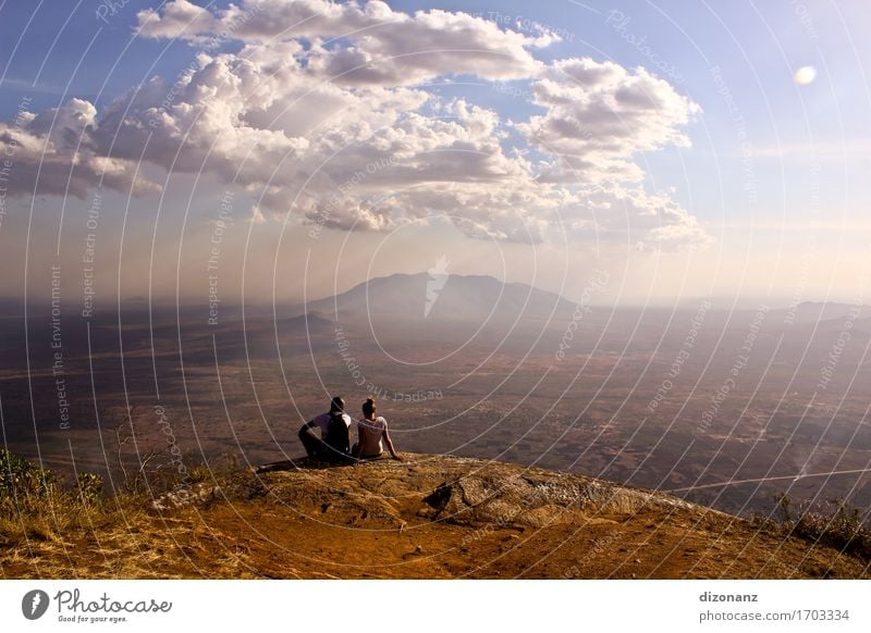 Usambara Mountains I Vacation & Travel Adventure Far-off places Freedom Young woman Youth (Young adults) Young man 2 Human being Landscape Clouds Horizon Summer