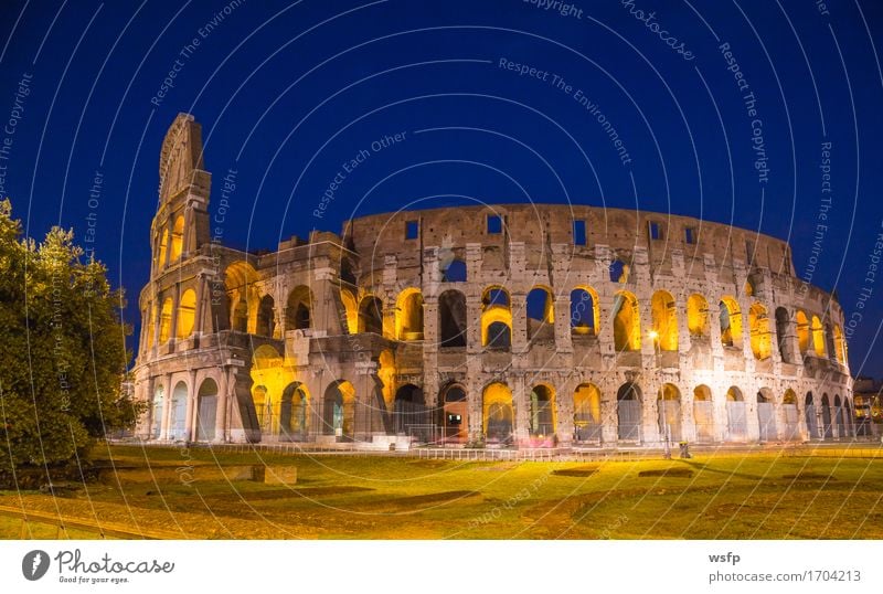 Colosseum at night in Rome Tourism Castle Architecture Historic Lighting Amphitheatrum Flavium Amphitheatrum Novum Amphitheatre Lock History of the Italy travel