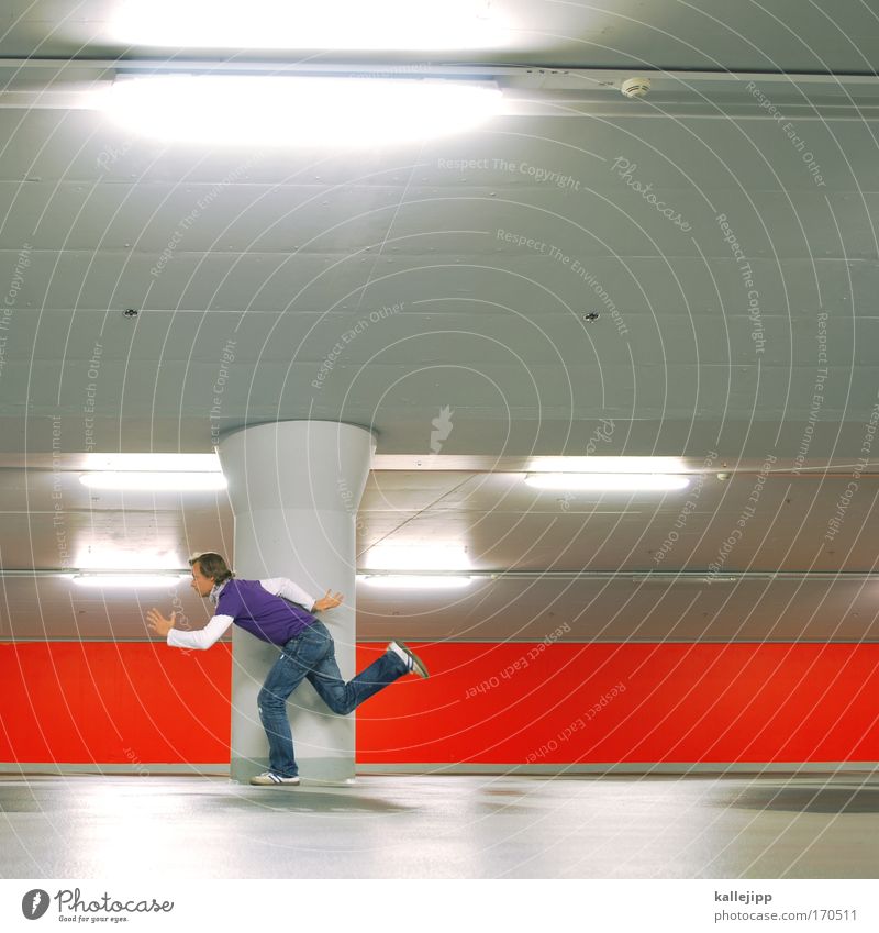 career Colour photo Multicoloured Interior shot Experimental Copy Space right Artificial light Light Motion blur Panorama (View) Looking away Lifestyle Hunting