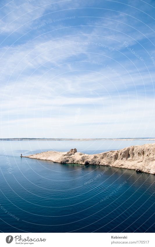 Pag_1 Colour photo Exterior shot Deserted Sunlight Central perspective Landscape Sky Summer Coast Ocean Ruin Wall (barrier) Wall (building) Calm Loneliness