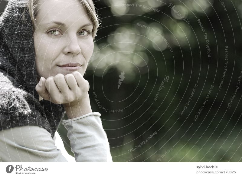 waiting for you Subdued colour Exterior shot Copy Space right Day Shadow Light (Natural Phenomenon) Portrait photograph Upper body Looking