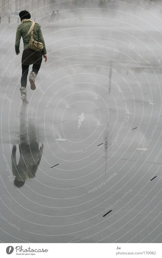 Spring Time Colour photo Subdued colour Exterior shot Copy Space right Copy Space bottom Copy Space middle Day Reflection Full-length Rear view Joy Human being