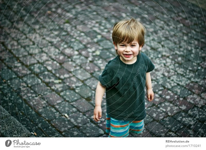 rogue Human being Masculine Child Toddler Boy (child) 1 1 - 3 years Places T-shirt Smiling Laughter Authentic Small Natural Cute Emotions Joy Happy Happiness