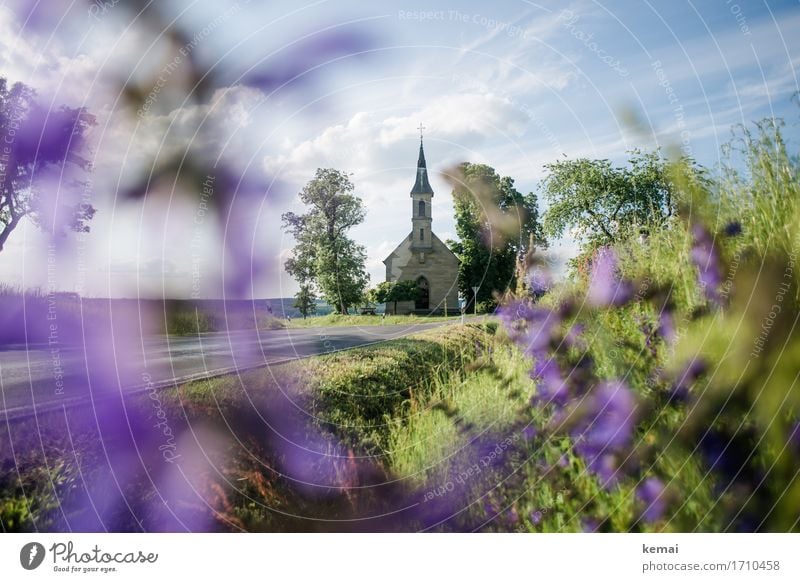 AST9 | The Church at the Bend of Street II Trip Environment Nature Plant Sky Clouds Summer Beautiful weather Tree Flower Meadow Bushes Village Lanes & trails