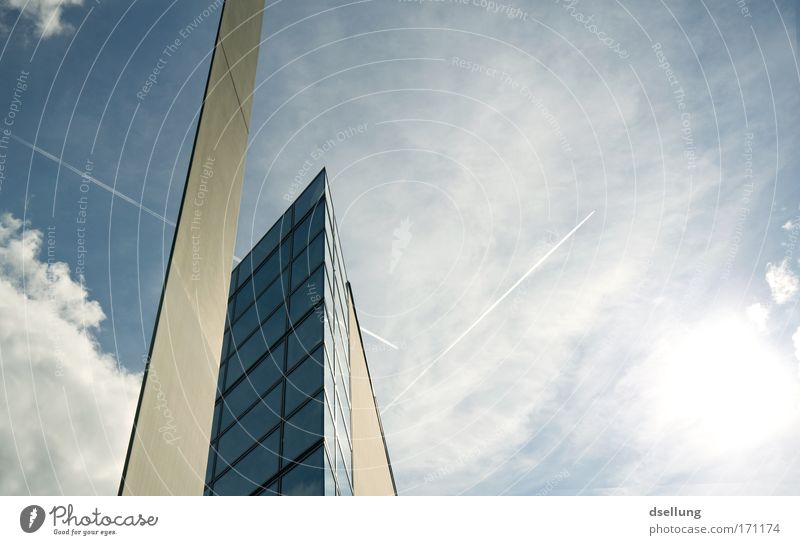 odyssey Colour photo Exterior shot Deserted Copy Space right Day Light Shadow Reflection Sunlight Deep depth of field Worm's-eye view Bonn Germany Europe