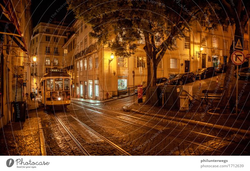 Tram Lisboa Vacation & Travel Tourism Trip Sightseeing City trip Lisbon Portugal Town Capital city Downtown House (Residential Structure) Tourist Attraction